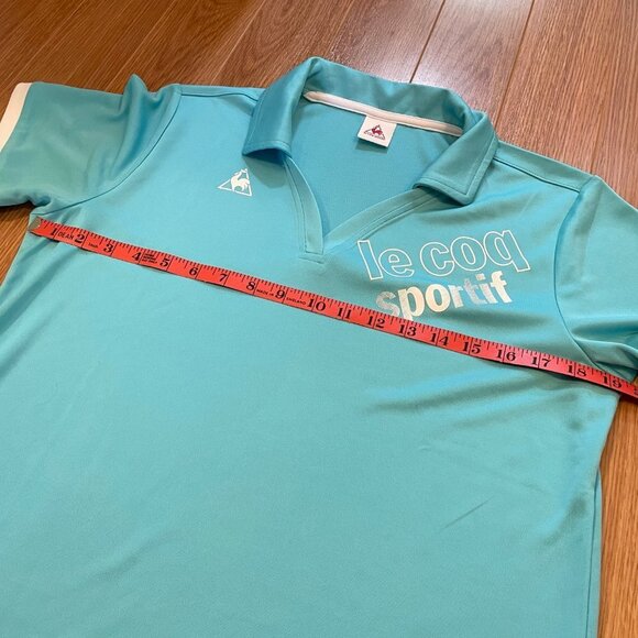 NWOT Le Coq Sportif Blue V-Neck Polo - Picture 10 of 11